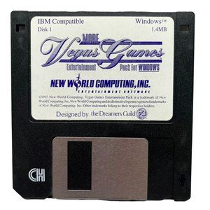 More Vegas Games Floppy Disk Entertainment Pack for Windows IBM 1993 Vintage